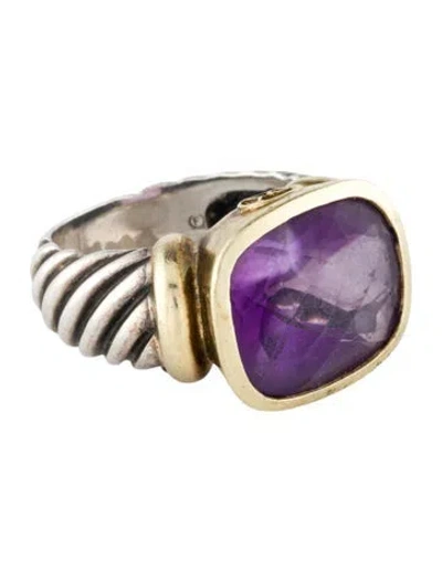 Pre-owned David Yurman Amethyst Noblesse Cocktail Ring In Multi