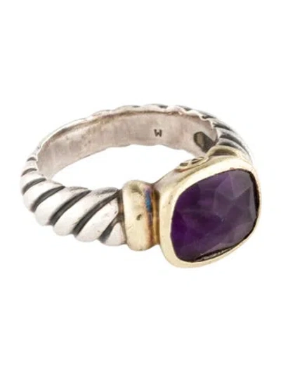 Pre-owned David Yurman Amethyst Noblesse Cocktail Ring In Multi