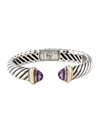 Pre-owned David Yurman Amethyst Waverly Bracelet, 6" In Multi