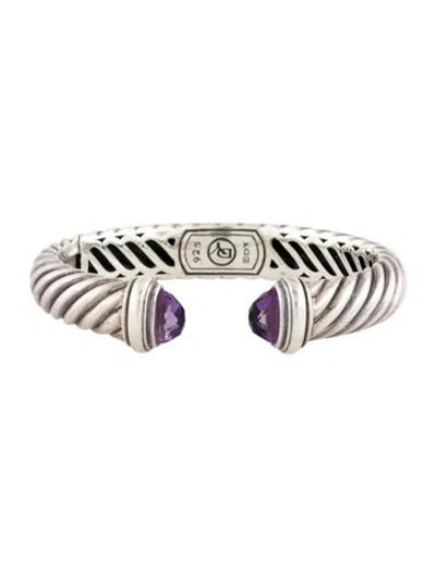 Pre-owned David Yurman Amethyst Waverly Cuff, 6.5" In Multi