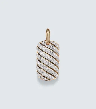 David Yurman Sculpted Cable 18kt Gold Pendant With Diamonds