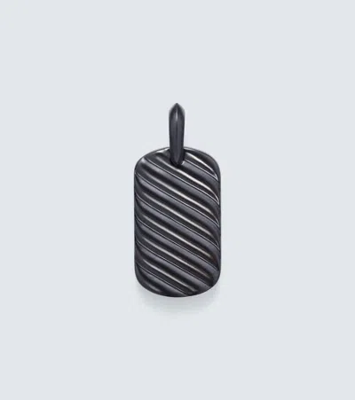 David Yurman Sculpted Cable Pendant In Black