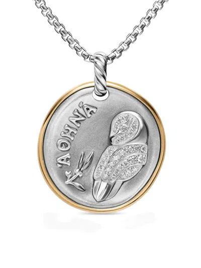 David Yurman Athena Medallion Amulet In Silver