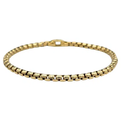 Pre-owned David Yurman Bel Aire Box Chain Bracelet In 18 Karat Yellow Gold
