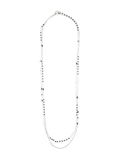 Pre-owned David Yurman Bijoux Quatrefoil Pearl & Spinel Multistrand Convertible Necklace, 42"