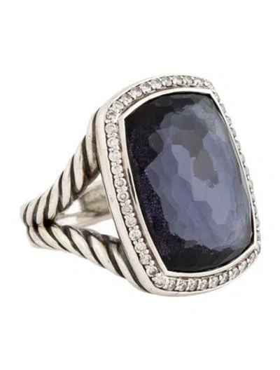 Pre-owned David Yurman Black Orchid & Diamond Albion® Ring In Multi