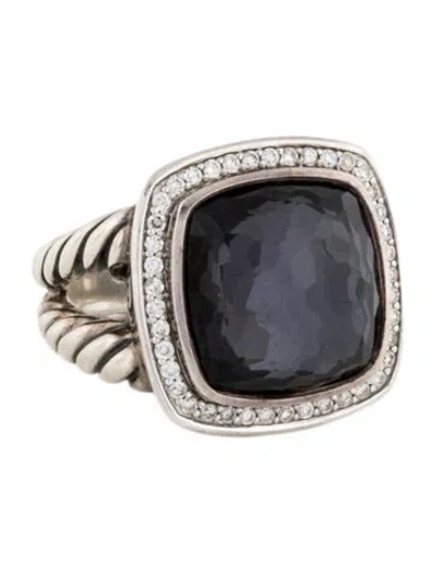 Pre-owned David Yurman Black Orchid & Diamond Albion Ring In Multicolor
