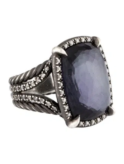 Pre-owned David Yurman Black Orchid & Diamond Châtelaine Cocktail Ring In Multi