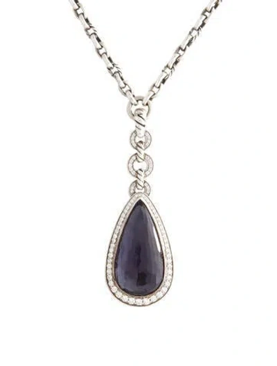 Pre-owned David Yurman Black Orchid Anjou Pendant Necklace, 16" In Multi