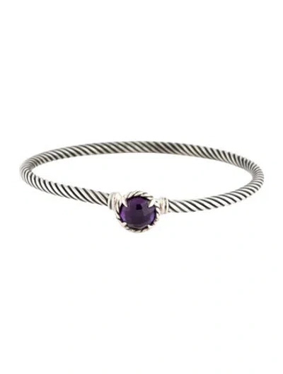 Pre-owned David Yurman Black Orchid Châtelaine Bangle Bracelet, 6.5" In Multicolor