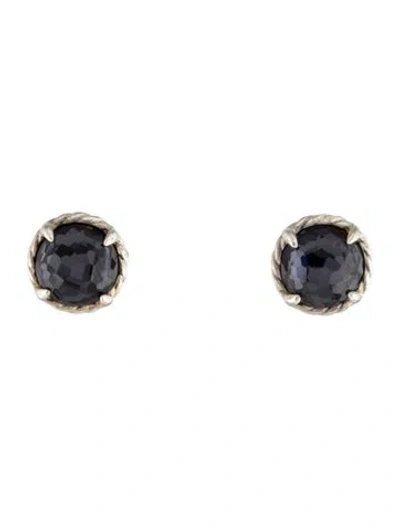 Pre-owned David Yurman Black Orchid Chatelaine Stud Earrings In Multi