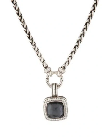 Pre-owned David Yurman Black Orchid Diamond Albion Pendant Necklace, 17.75" In Multi