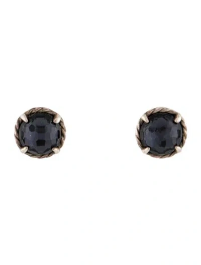 Pre-owned David Yurman Black Orchid Petite Chatelaine Studs In Multi