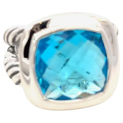 Pre-owned David Yurman Blue Topaz Ring Size 7 Sterling Silver Estate