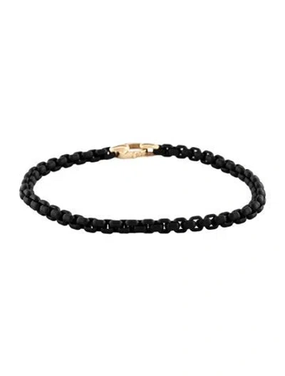 Pre-owned David Yurman Box Chain Bracelet, 7" In Black