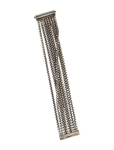 Pre-owned David Yurman Box Chain Eight Row Bracelet, 6.5" In Multi