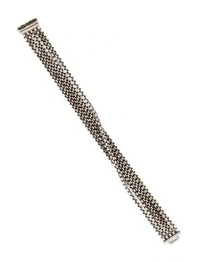 Pre-owned David Yurman Box Chain Five Row Bracelet, 6.5" In Multi