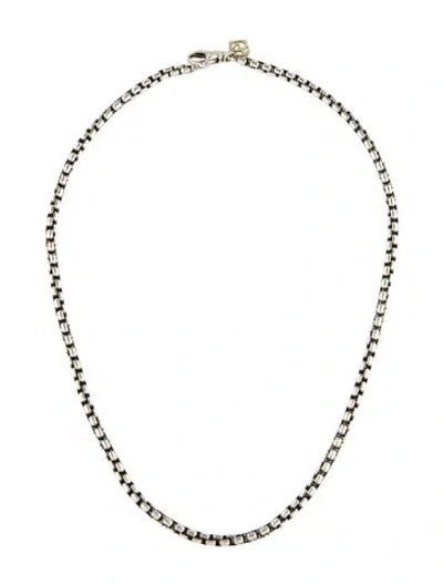 Pre-owned David Yurman Box Chain Necklace, 16.25" In Multicolor