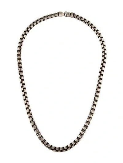 Pre-owned David Yurman Box Chain Necklace, 22" In Multicolor