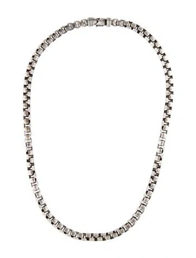 Pre-owned David Yurman Box Chain Necklace, 22" In Multicolor
