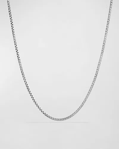 David Yurman Box Chain Necklace In Silver With 14k Gold Accent, 3.6mm In White