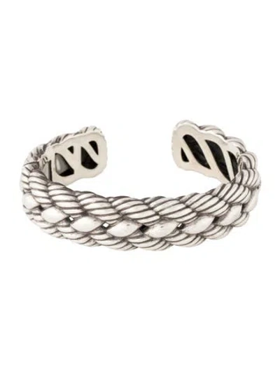 Pre-owned David Yurman Braided Cable Hinged Cuff, 6.5" In Multicolor