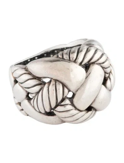 Pre-owned David Yurman Braided Cable Ring In Multi