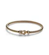 David Yurman Buckle Cablespira 18kt Gold Bangle With Diamonds In Gold