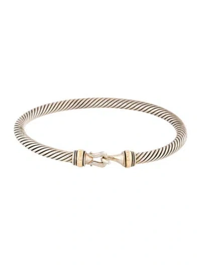 Pre-owned David Yurman Buckle Classic Cable Bracelet, 6" In Multi