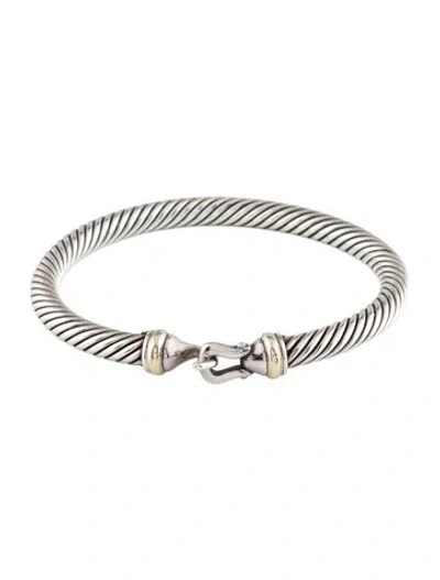 Pre-owned David Yurman Buckle Classic Cable Bracelet, 6" In Multi