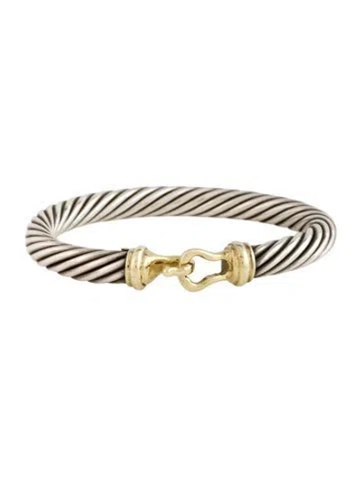 Pre-owned David Yurman Buckle Classic Cable Bracelet, 6.25" In Multi