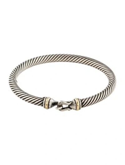 Pre-owned David Yurman Buckle Classic Cable Bracelet, 6.5" In Multicolor