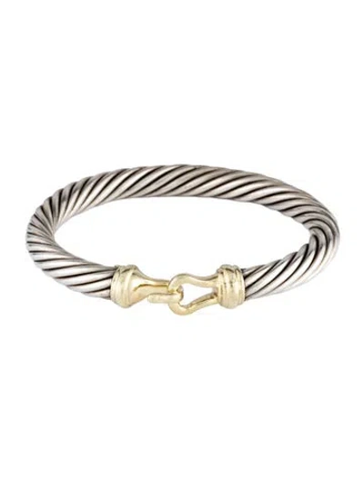 Pre-owned David Yurman Buckle Classic Cable Bracelet, 6.5" In Multicolor