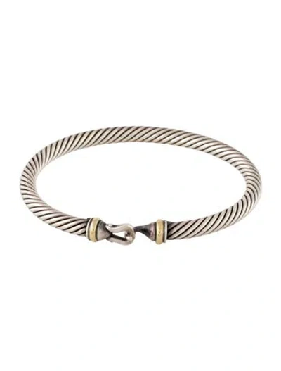 Pre-owned David Yurman Buckle Classic Cable Bracelet, 7" In Multi