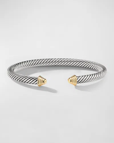 David Yurman Cable Bracelet In Silver With 14k Gold, 5mm In Silver/gold