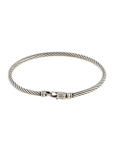 Pre-owned David Yurman Cable Buckle Bangle Bracelet, 6" In Multicolor