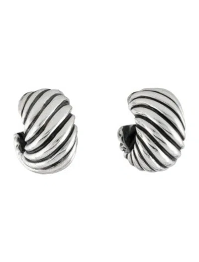 Pre-owned David Yurman Cable Classics Hoop Earrings In Multicolor