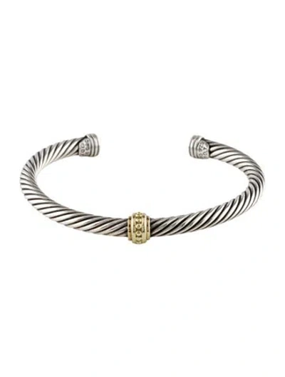 Pre-owned David Yurman Cable Classics One-station Bracelet, 6.5" In Multi