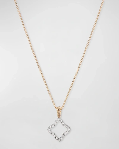 David Yurman Cable Collectibles 18k Gold Quatrefoil Necklace In 40 White