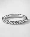 David Yurman 3mm Cable Collectibles Stack Ring In Sterling Silver