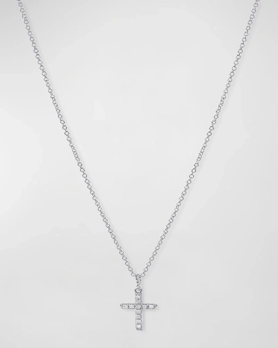 David Yurman Cable Collectibles Cross Necklace With Diamonds In Yellow/white Gold On Chain In 40 White