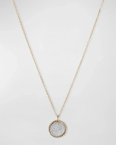 David Yurman Cable Collectibles Pave Charm Necklace With Diamonds In 18k Gold In 40 White