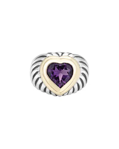 David Yurman Cable Collection 14k & Silver Amethyst Ring (authentic ) In Metallic