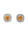 DAVID YURMAN DAVID YURMAN CABLE COLLECTION 14K & SILVER CITRINE EARRINGS (AUTHENTIC PRE-  OWNED)