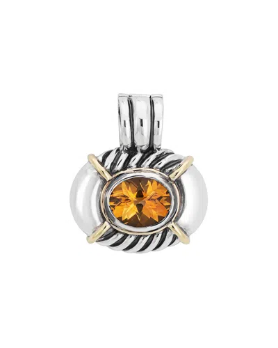 David Yurman Cable Collection 14k & Silver Citrine Enhancer (authentic Pre-  Owned) In Metallic