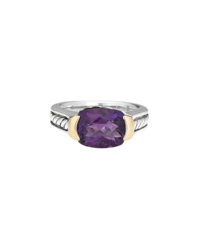 David Yurman Cable Collection 18k & Silver Amethyst Ring (authentic ) In Purple