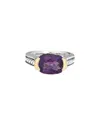 David Yurman Cable Collection 18k & Silver Amethyst Ring (authentic )