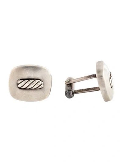 Pre-owned David Yurman Cable Cufflinks In Multicolor