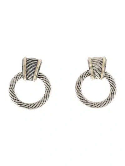 Pre-owned David Yurman Cable Door Knocker Drop Earrings In Multi
