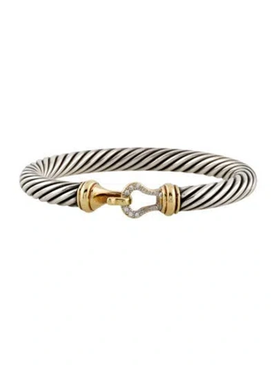 Pre-owned David Yurman Cable Flex® Buckle Bracelet, 6.5" In Multi